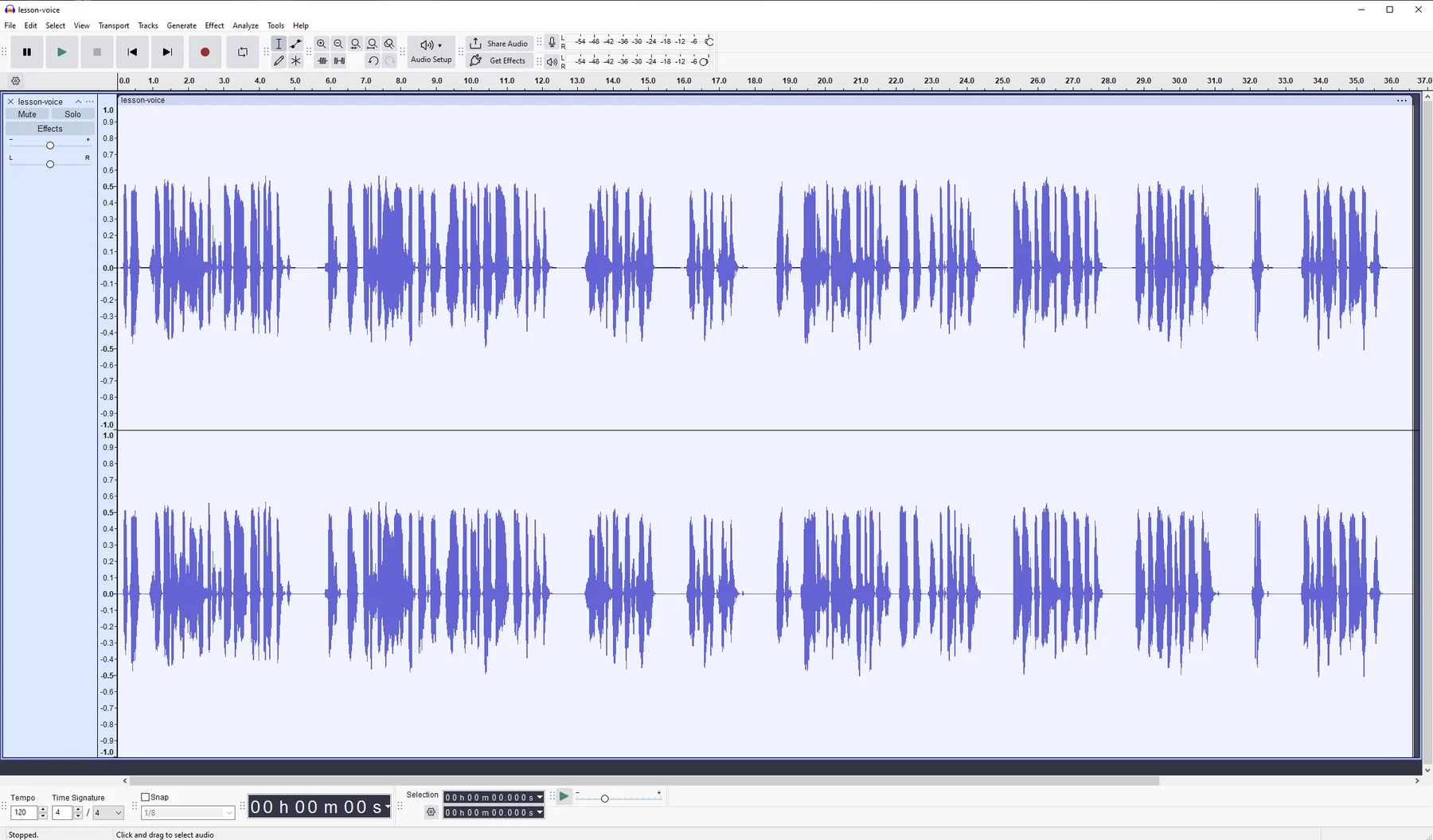 Raw Audacity window recording